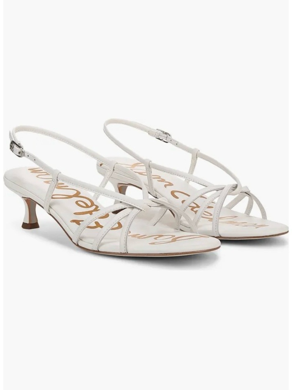Sam Edelman White Strappy Slingback Low Heel Sandals 7.5
